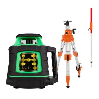 Комплект: ротационный нивелир AMO ROTOR 300G + штатив, рейка