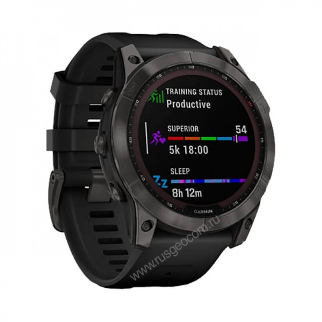 Часы Garmin Fenix 7X Sapphire Solar титановый угольно-серый DLC с силиконовым ремешком Часы Garmin Fenix 7X Sapphire Solar титановый угольно-серый DLC с силиконовым ремешком