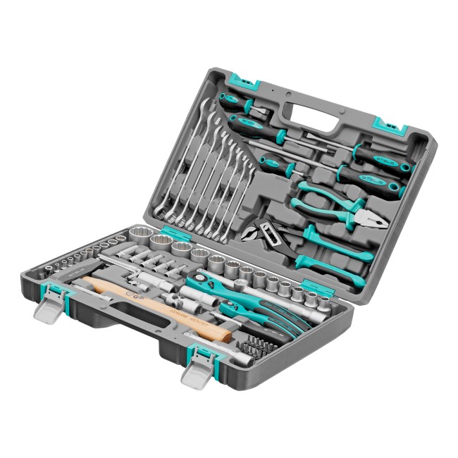 Набор инструментов, 1/2", 1/4", CrV 76 предметов Stels
