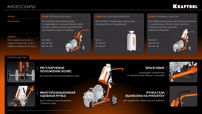 Бак для воды для бензорезов K-002 KRAFTOOL