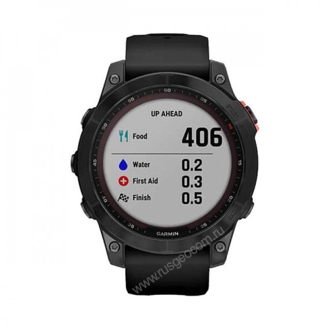 Часы Garmin Fenix 7 Solar серый с черным ремешком