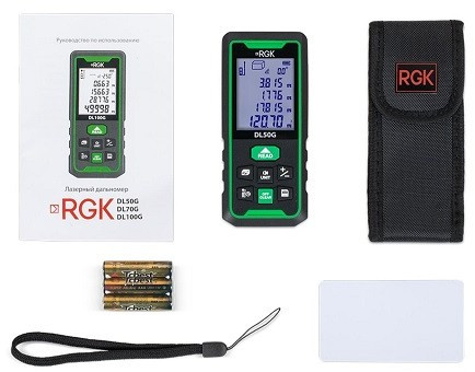 Лазерный дальномер RGK DL50G - зеленый луч