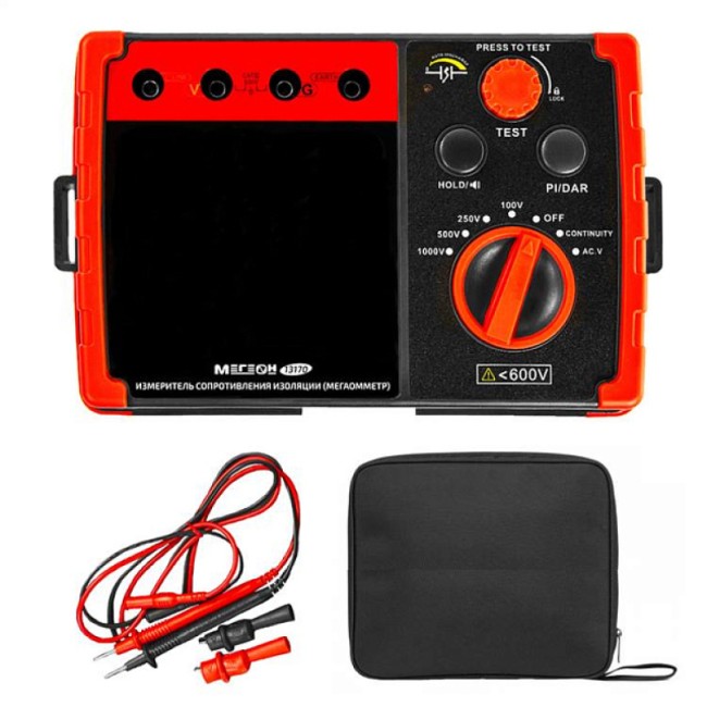 Измеритель сопротивления изоляции (мегаомметр) МЕГЕОН 13170 Измеритель сопротивления изоляции (мегаомметр) МЕГЕОН 13170