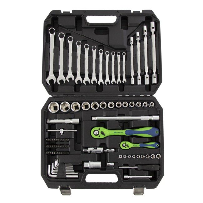 Набор инструментов 1/2", 1/4" CrV 89 предметов Сибртех