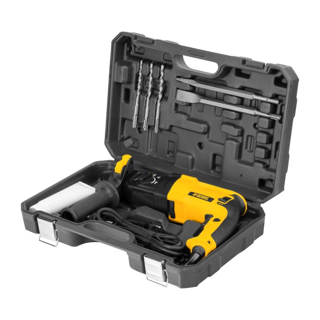 Перфоратор электрический RHB-800-26, SDS-plus, 800 Вт, 3 Дж, 4 реж. Denzel Перфоратор электрический RHB-800-26, SDS-plus, 800 Вт, 3 Дж, 4 реж. Denzel