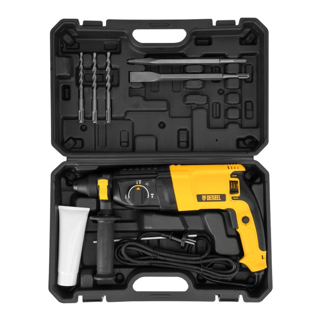 Перфоратор электрический RHB-800-26, SDS-plus, 800 Вт, 3 Дж, 4 реж. Denzel Перфоратор электрический RHB-800-26, SDS-plus, 800 Вт, 3 Дж, 4 реж. Denzel