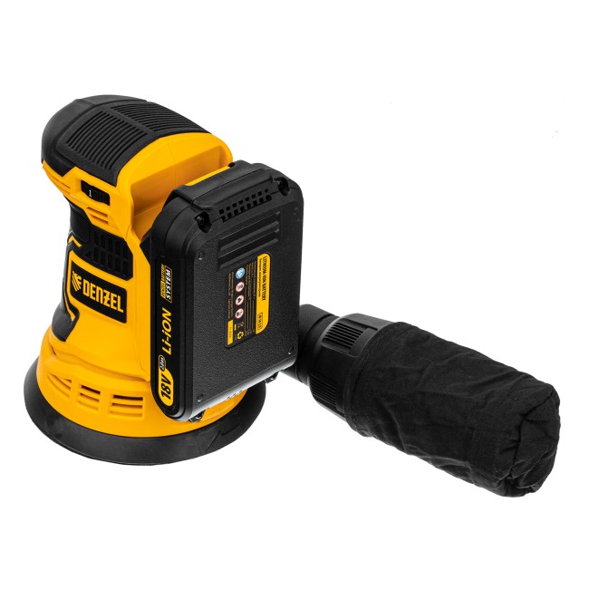 Машина шлифовальная эксцентриковая аккумуляторная COS-125 Denzel