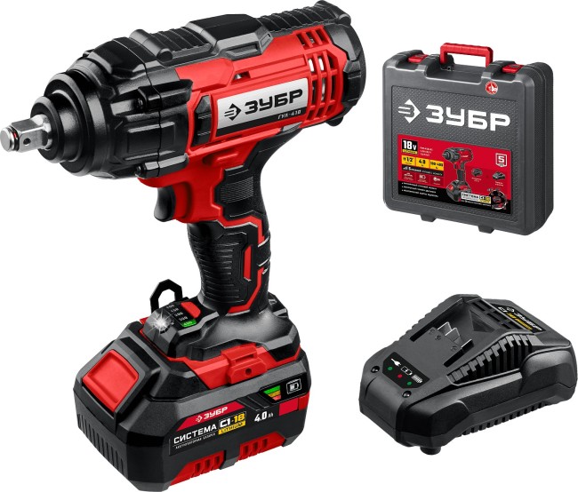 Гайковерт ударный ГУЛ-410-41 ЗУБР 1 АКБ Гайковерт ударный ГУЛ-410-41 ЗУБР 1 АКБ