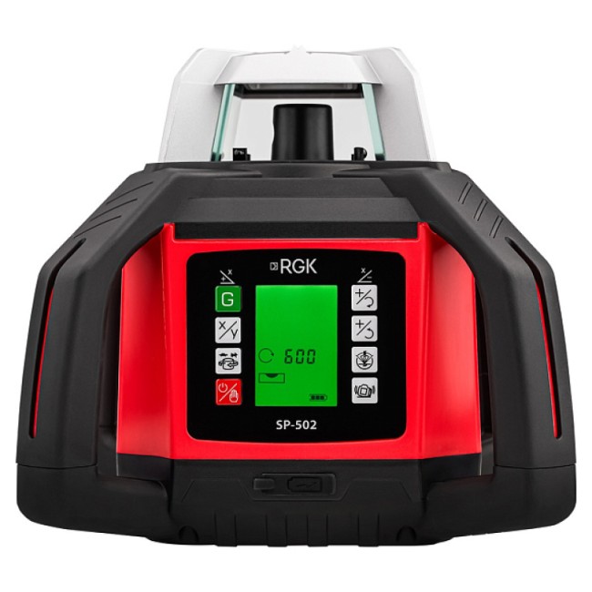 Комплект: ротационный нивелир RGK SP-502 + элевационный штатив RGK SH-170 + рейка RGK LR-2 + дальномер RGK DL100 Комплект: ротационный нивелир RGK SP-502 + элевационный штатив RGK SH-170 + рейка RGK LR-2 + дальномер RGK DL100