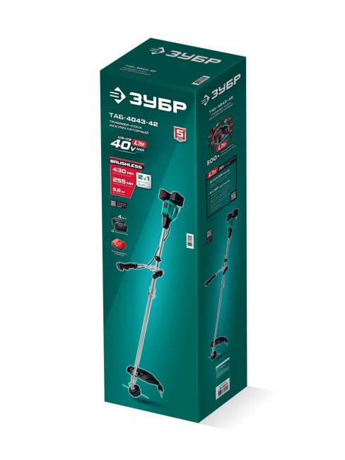 Триммер-коса аккумуляторный бесщеточный ТАБ-4043-42 ЗУБР 2 АКБ LMS (4 Ач) Триммер-коса аккумуляторный бесщеточный ТАБ-4043-42 ЗУБР 2 АКБ LMS (4 Ач)