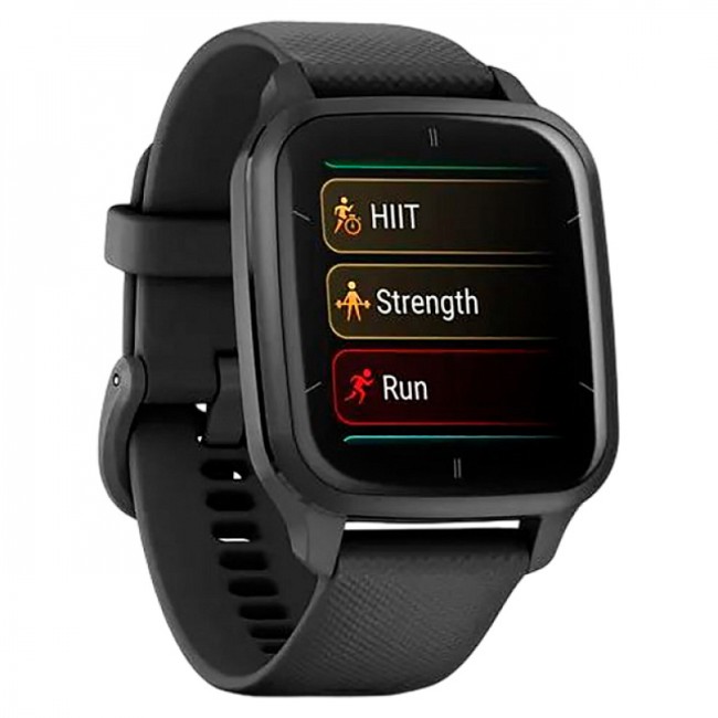 Часы Garmin Venu Sq 2 Music Edition черный с серым алюминиевым безелем