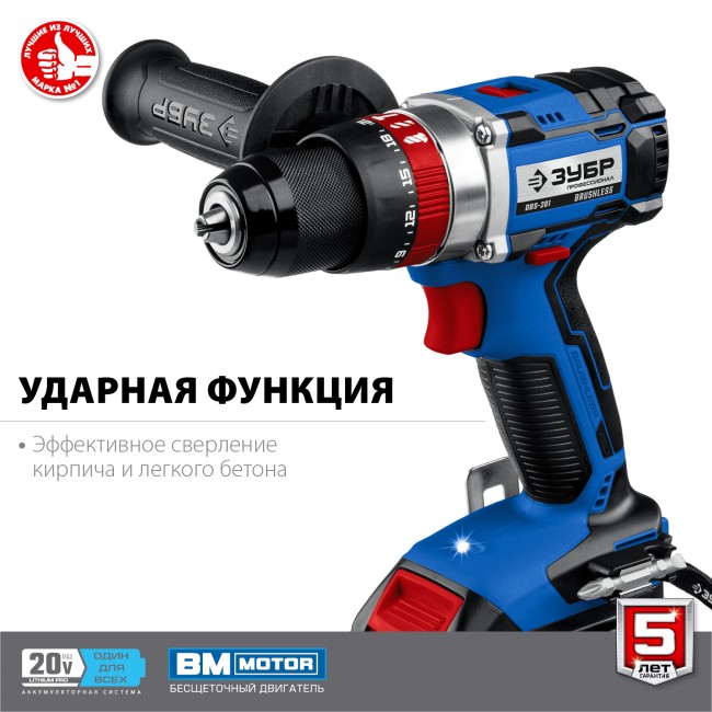 Ударная дрель-шуруповерт DBS-201-22 ЗУБР 2 АКБ