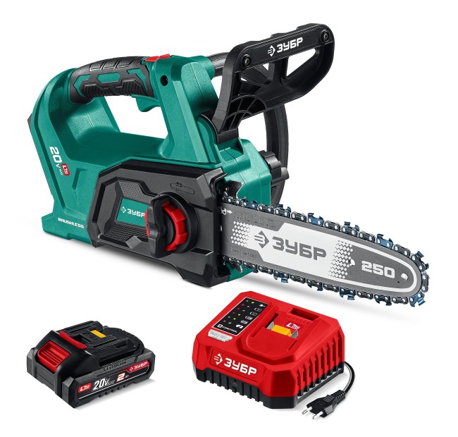 Пила цепная аккумуляторная ПЦБ-2025-21 ЗУБР 20 В, 250 мм шина, 1 АКБ LMS (2 Ач) Пила цепная аккумуляторная ПЦБ-2025-21 ЗУБР 20 В, 250 мм шина, 1 АКБ LMS (2 Ач)