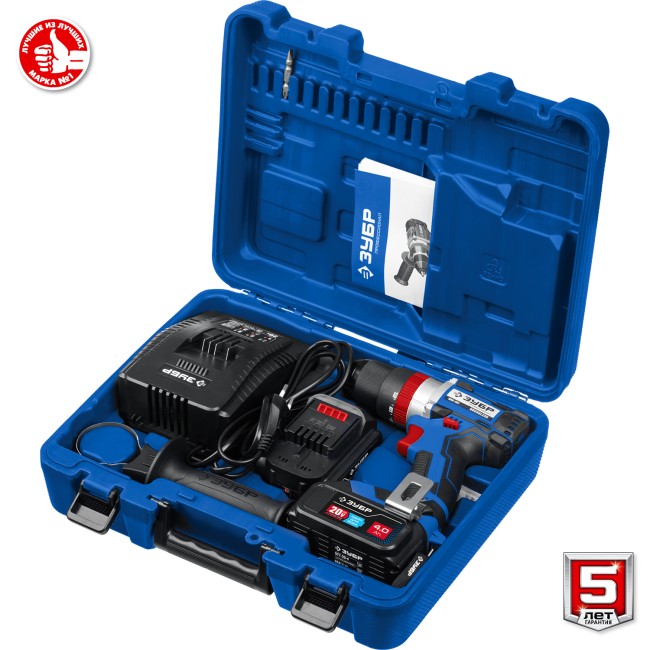 Ударная дрель-шуруповерт DBS-201-42 ЗУБР 2 АКБ