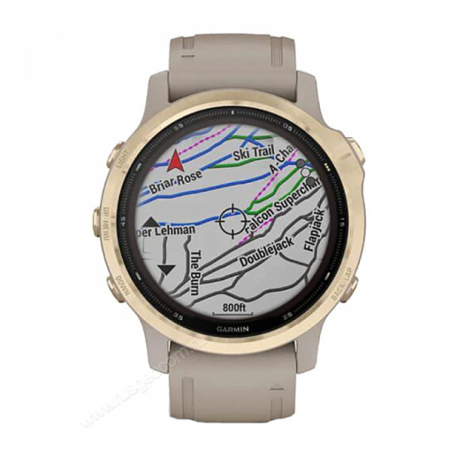 Часы Garmin Fenix 6S Pro Solar золотистый с песочным ремешком