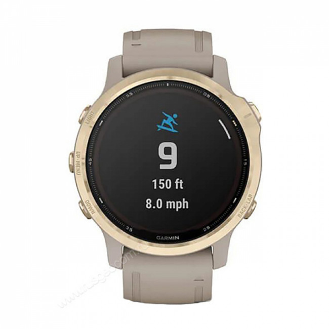 Часы Garmin Fenix 6S Pro Solar золотистый с песочным ремешком