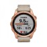 Часы Garmin Fenix 7S Sapphire Solar титановый цвета розовое золото с песчаным кожаным ремешком