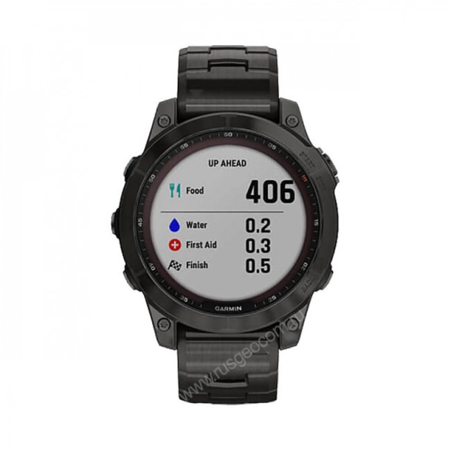 Часы Garmin Fenix 7 Sapphire Solar титановый угольно-серый DLC с угольно-серым титановым DLC браслетом
