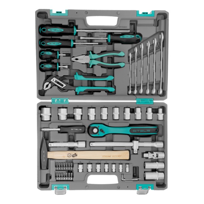 Набор инструментов 1/2", Cr-V 58 предметов Stels